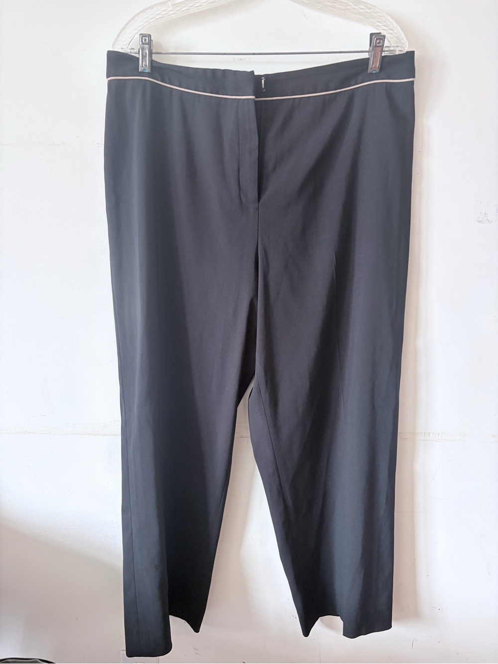 Style & Co. Black Straight Leg Pants with Contrast Trim